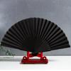 Black Folding Fan with Bag Chinese Style Dance Performance Photo Props Portable Summer Bamboo Hand Held Fan Party Supplies Gift