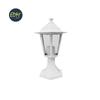 Aluminium and Glass Wall Lantern IP44 E27 60W White Ø16x40cm Zurich EDM Model