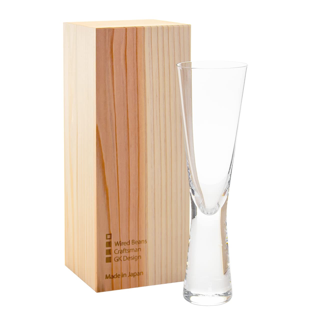 

Wired Beans Eternal Champagne Glass, 180ml, in a Japanese Cedar Box (Transparent (Clear))