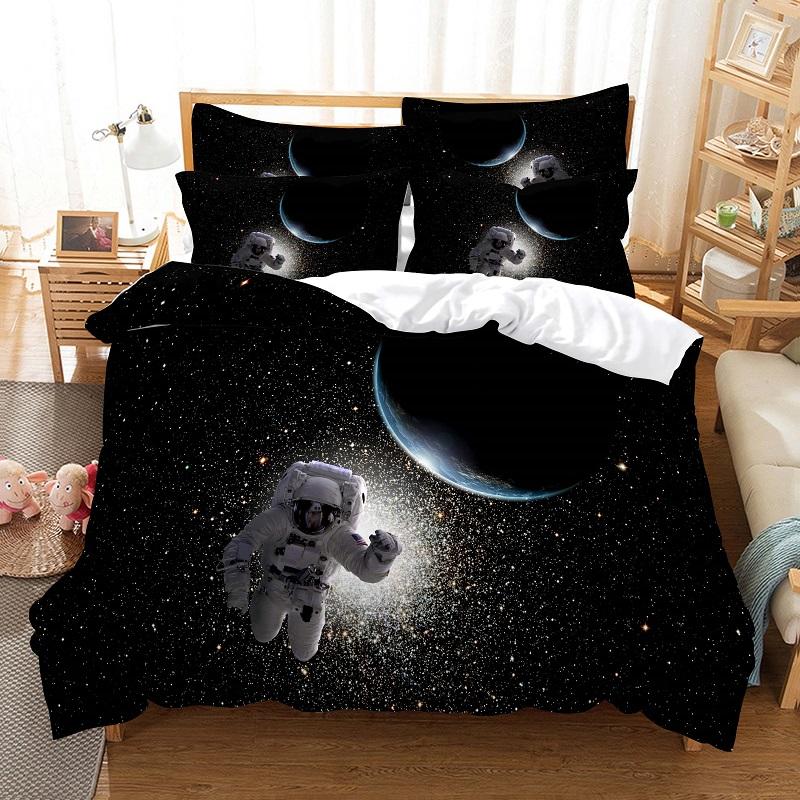 Sternenhimmel Schlafbettwäsche Kollektion Planeten Bettbezug 3D Bettwäsche Mode Design Dekoration King Size Bettbezug Kollektion Doppelbett