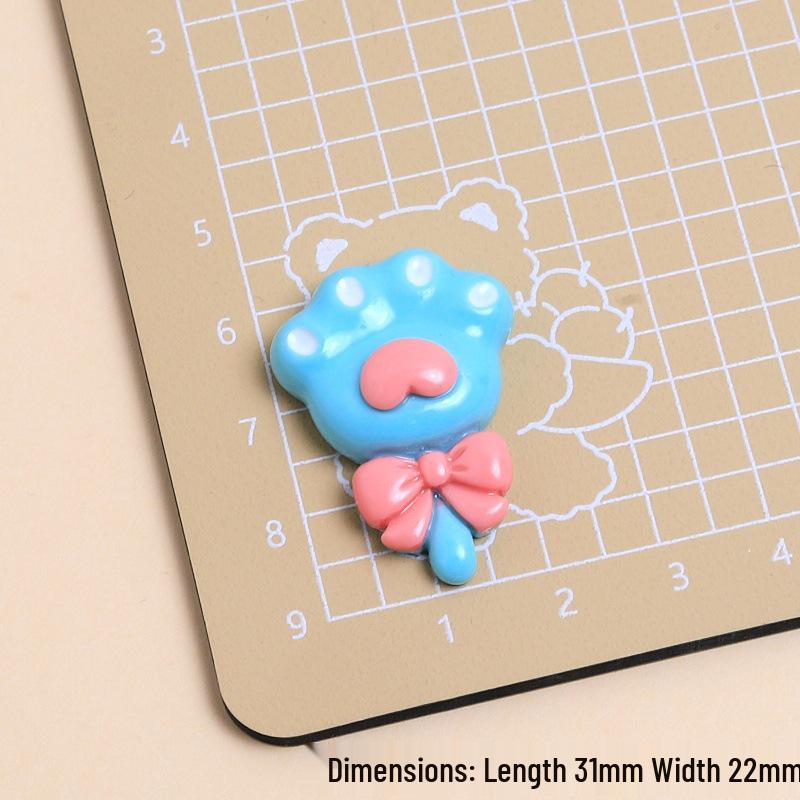 Colorful Cat Paw Cartoon Resin Shoe Buckle & DIY Jewelry Hair Clip