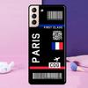 Boarding Pass Plane Ticket Case For Samsung Galaxy S23 S22 Ultra S21 S20 FE Note 10 20 Ultra S8 S9 S10 Plus Cover