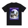 Humano de Día Sigma de Noche Camiseta Gráfica Divertida de Lobo para Hombre Mujer Algodón Manga Corta Camisetas Oversize Verano Ropa de Calle Tops