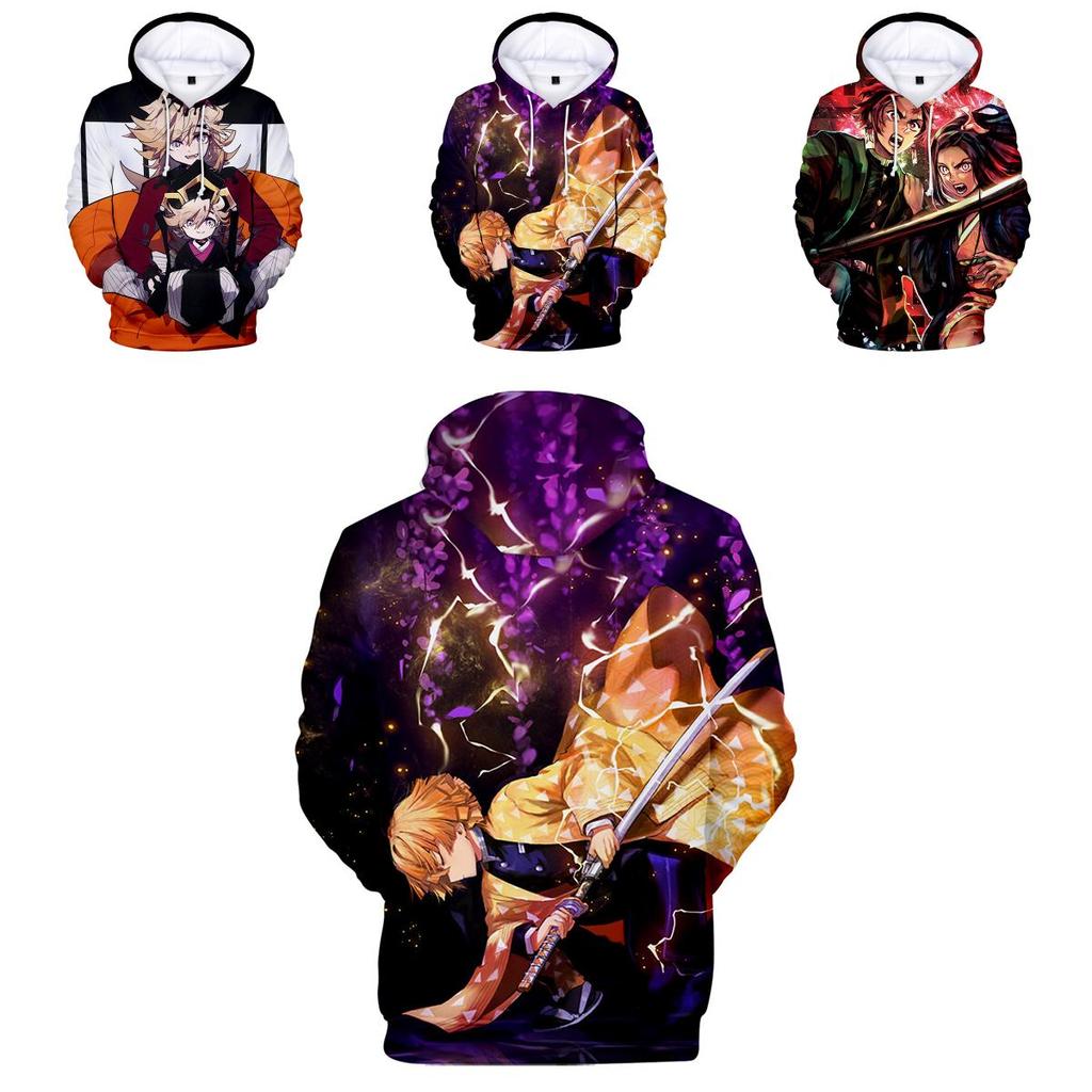 Vibrant Demon Slayer Kimetsu No Yaiba 3d Printed Hoodie Sweatshirt For Casual Wear