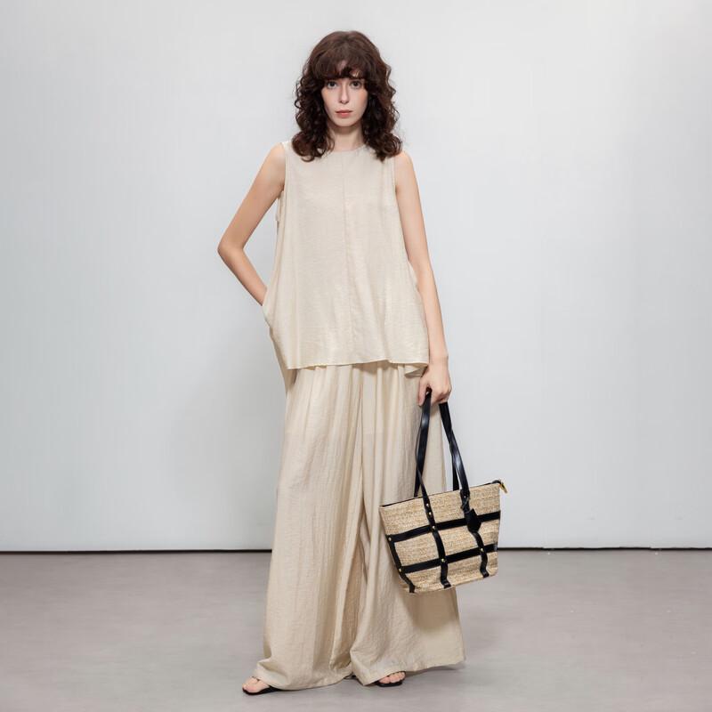 Women s Cool-Touch Linen Blend Two-Piece Set M