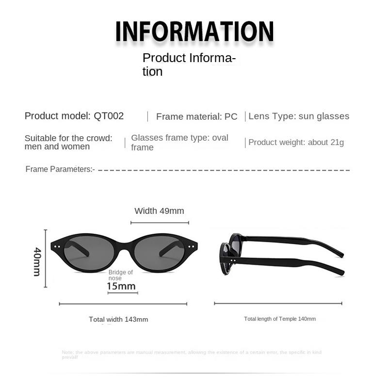 Retro Oval Small Frame Sunglasses For Women Men Fashion Rice Nail Cat Eye Glasses Outdoor UV Protection