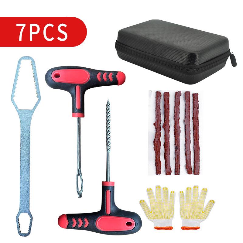 Car & Motorcycle Vacuum Tire Repair Kit with Rubber Strips & Quick Glue