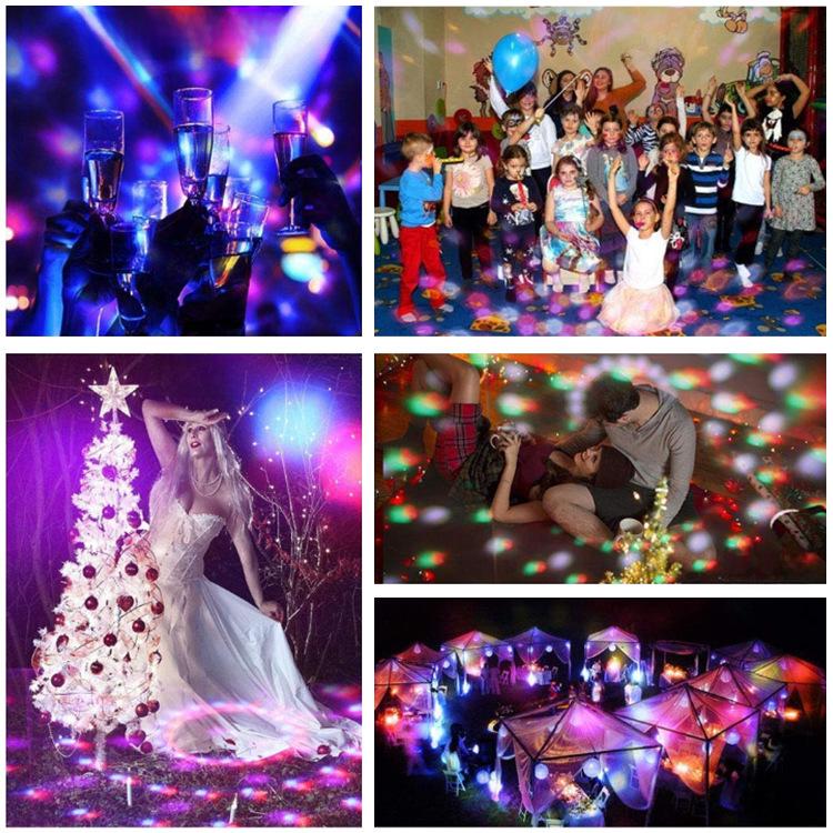 Voice-Activated RGB LED Crystal Magic Ball: Rotating Disco Stage Light for Festivals & Christmas