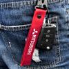 Cxdjmy1 Car Metal Keychain Nylon Key Strap Pendant Lanyard Keychain Accessorie For Mitsubishi Ralliart Lancer EX Outlander 3 Competition