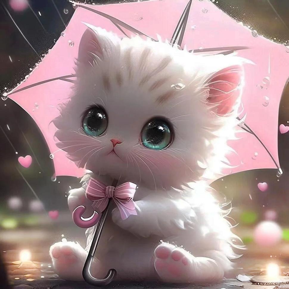 New Arrivals Diamond Painting Animal Cat 5d Diy Full Drill Mosaic Umbrella Art Gift Home Decoration Craft Kit