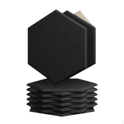 12 Pieces Acoustic Panels Sound Absorbers Wall Decoration Beveled Edge Design for Home