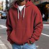 Mokaloha Men's Casual Solid Color  Zipper Long Sleeve Hooded Sweatshirt, Everyday Zipper Casual Long Sleeve T-Shirt