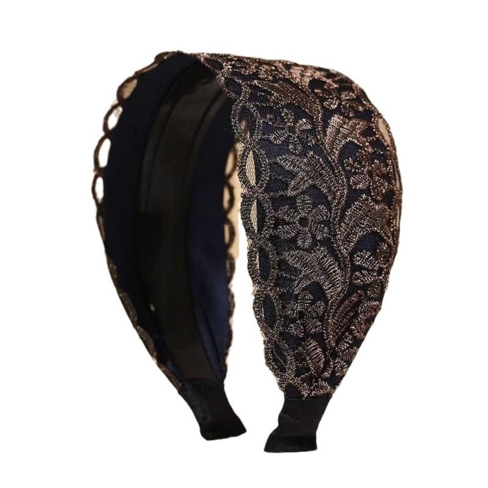 Elastic Mesh Flower Headband Non Slip Mother Lace Hairbands Temperament Head Wrap  Hair Accessories