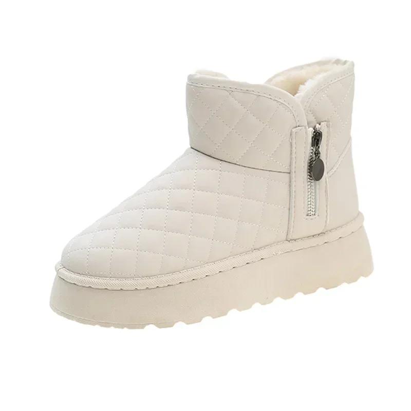 Fashion Plus Warm Booties Shoes for Woman Elegant With Medium Heels Women's Ankle Snow Boots On Promotion Anti Skid Offer Slip Furry Hot