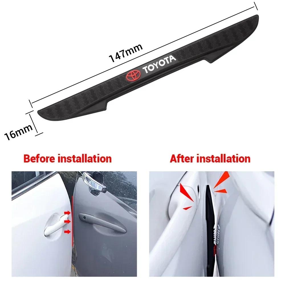 4Pcs Toyota Car Door Edge Anti-collision Strips Bumper Trim Sticker Accessories For Rav4 Corolla Chr Yaris Camry Cross Auris TRD