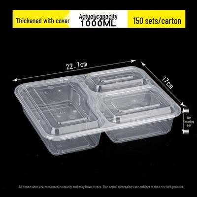 Deshangyuan Disposable Transparent Compartment Meal Prep Boxes with Lids