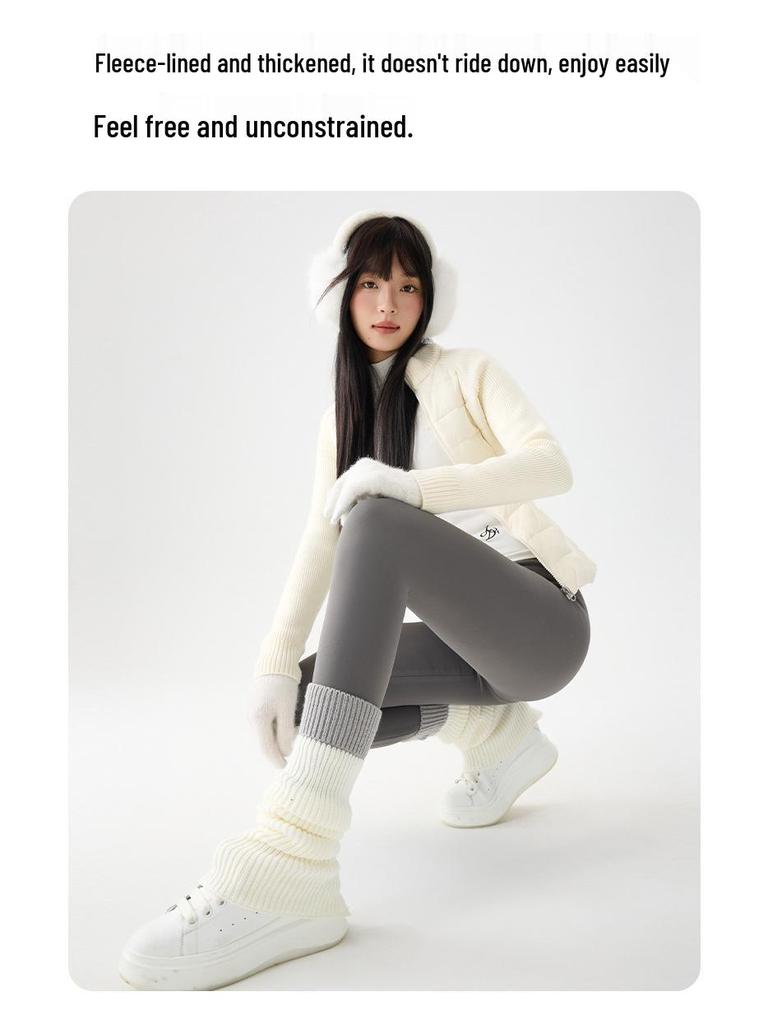 Damen Shark Slim-Fit Samtgefütterte Warme Baumwoll-Yogahose - Herbst/Winter Kollektion 2025