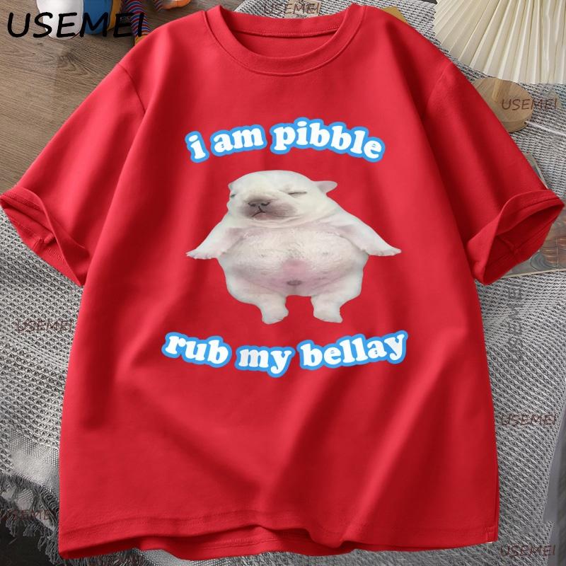 

Blue Pibble T Shirt Funny Dog Meme Tee Baby French Bulldog Brainrot Tshirt Silly Cute Tshirt Casual Cotton Short Sleeve Tops S
