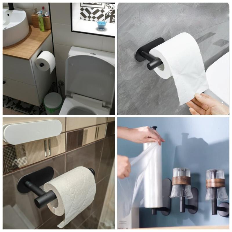 Hot Sale Stainless Steel Paper Towel Holder Cabinet Wall Mount Toilet roll paper holder Kitchen Self-Adhesive Paper Towel Bar