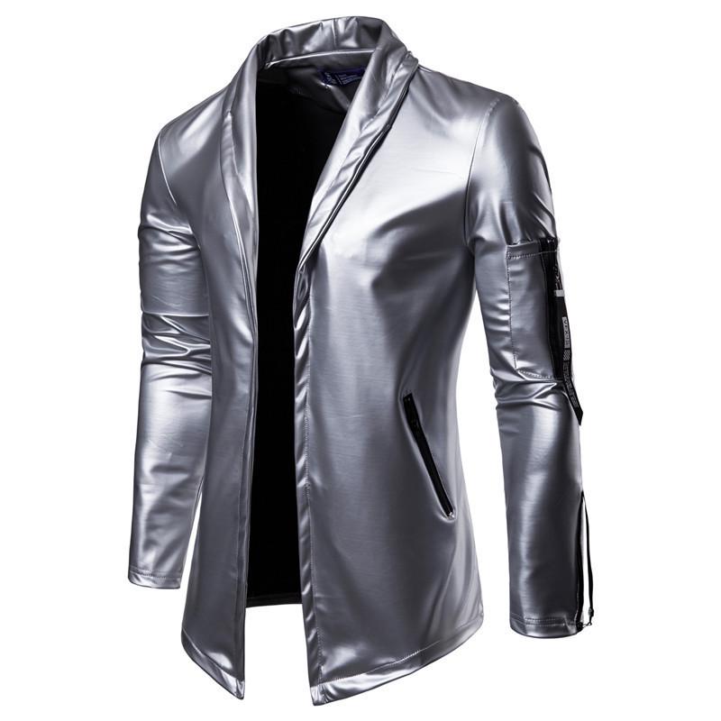 silver leather jacket mens