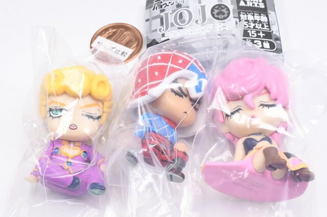 Bizarre Adventure Golden Wind Set of 3 Gacha Capsule Toy Shoulder-Zun Fig. JoJo's Vol.1 [Complete Types]