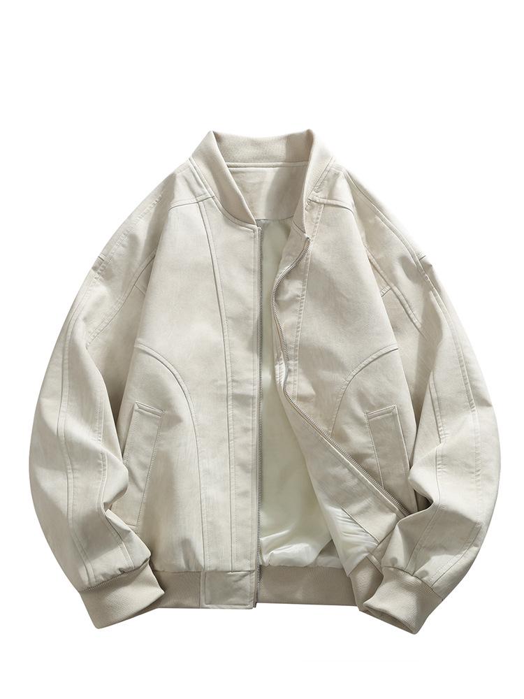 Pánská trendy volná ležérní motorkářská baseballová bunda - Jaro, Podzim, Zima