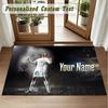 Crystal Velvet Square Rug Custom NameCristiano Ronaldo Pattern Non Slip Home Floor Decor Rug