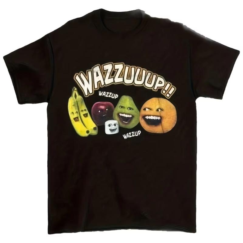 Black Tshirt Unisexs Tshirt summer new casual suitable for both Unisex and Women Unisex annoying orange Meme picture M