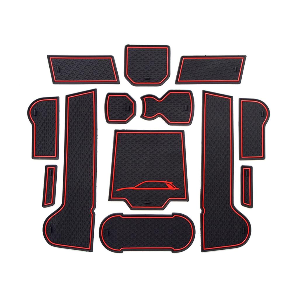 GAFAT Door Pocket Mats for Volkswagen Rubber Mats with Drink and Interior Rubber Mats and Drive T-Roc (2020-Present) - Soundproofing, Holder, Dress-Up