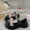 Fashion Ladies Pumps Platform Cute Women's Mary Jane Shoes Pearl Kawaii Round Toe Spring Comfortable and Elegant Non Slip Genuine Mark