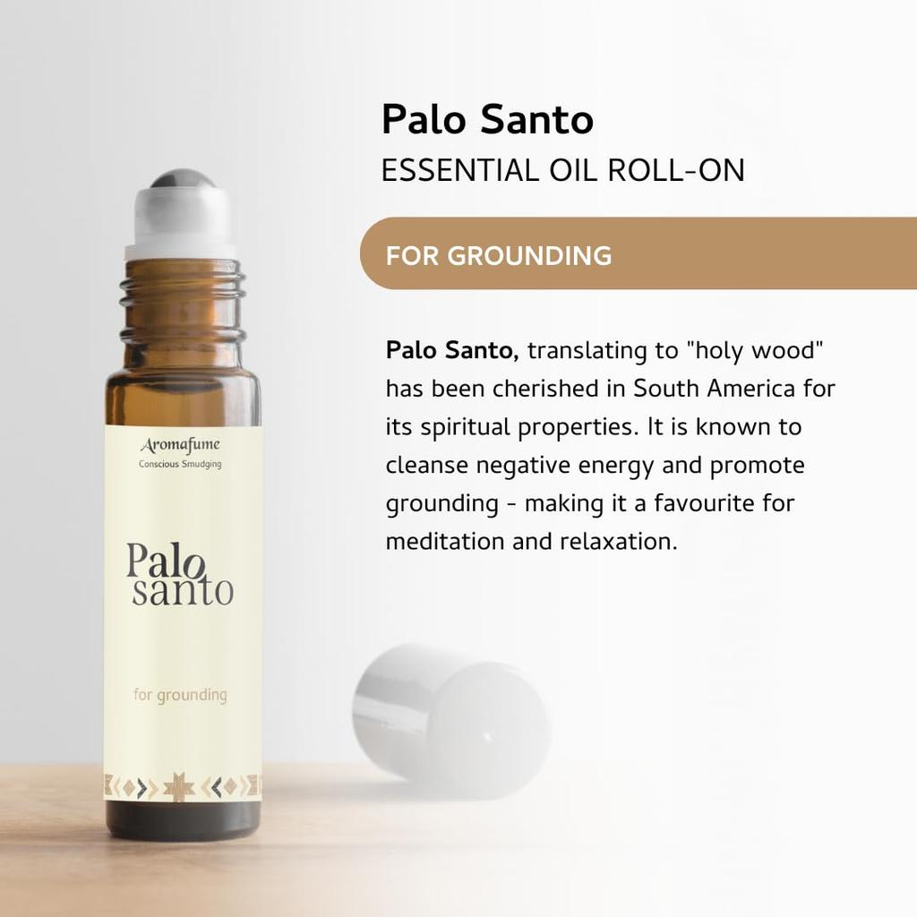 Palo Santo Essential Oil Roll-On by Aromafume | 1 x 10ml / 0.33 fl oz