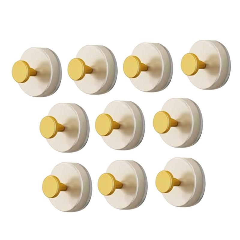 

Pack of 10 Bathroom Suction Cup Hooks Rustproof Suction Hooks Foldable Hangers For Easy Hanging In Wet Area жёлтый