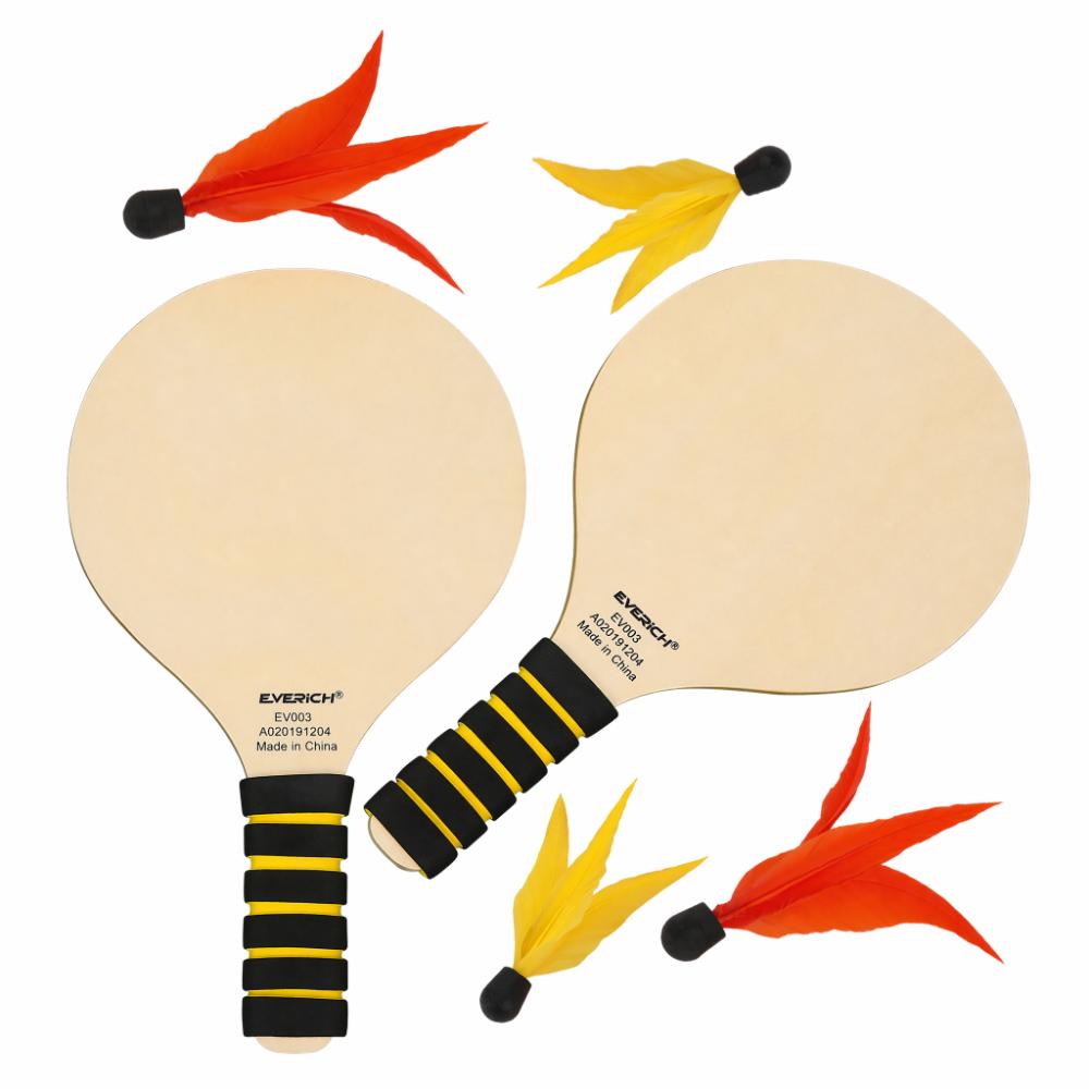 Wrapped Grip Beach Paddle Set Lightweight Beach Racket Set Shuttlecock Paddle  Backyard Play