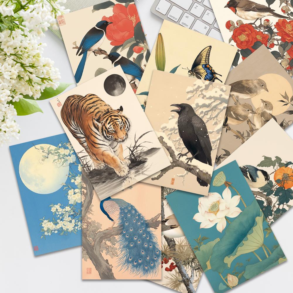 32pcs, Japanese Illustrated Postcards, Room Decoration Stickers, Brochure Materials, Souvenirs, Collectibles and Mailing