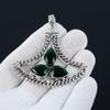 Smaragd Edelstein Top Qualität Edelstein Handgefertigter Anhänger 925 Sterling Silber Anhänger, Antik Silber Anhänger, Drei Stein Anhänger für Geschenke