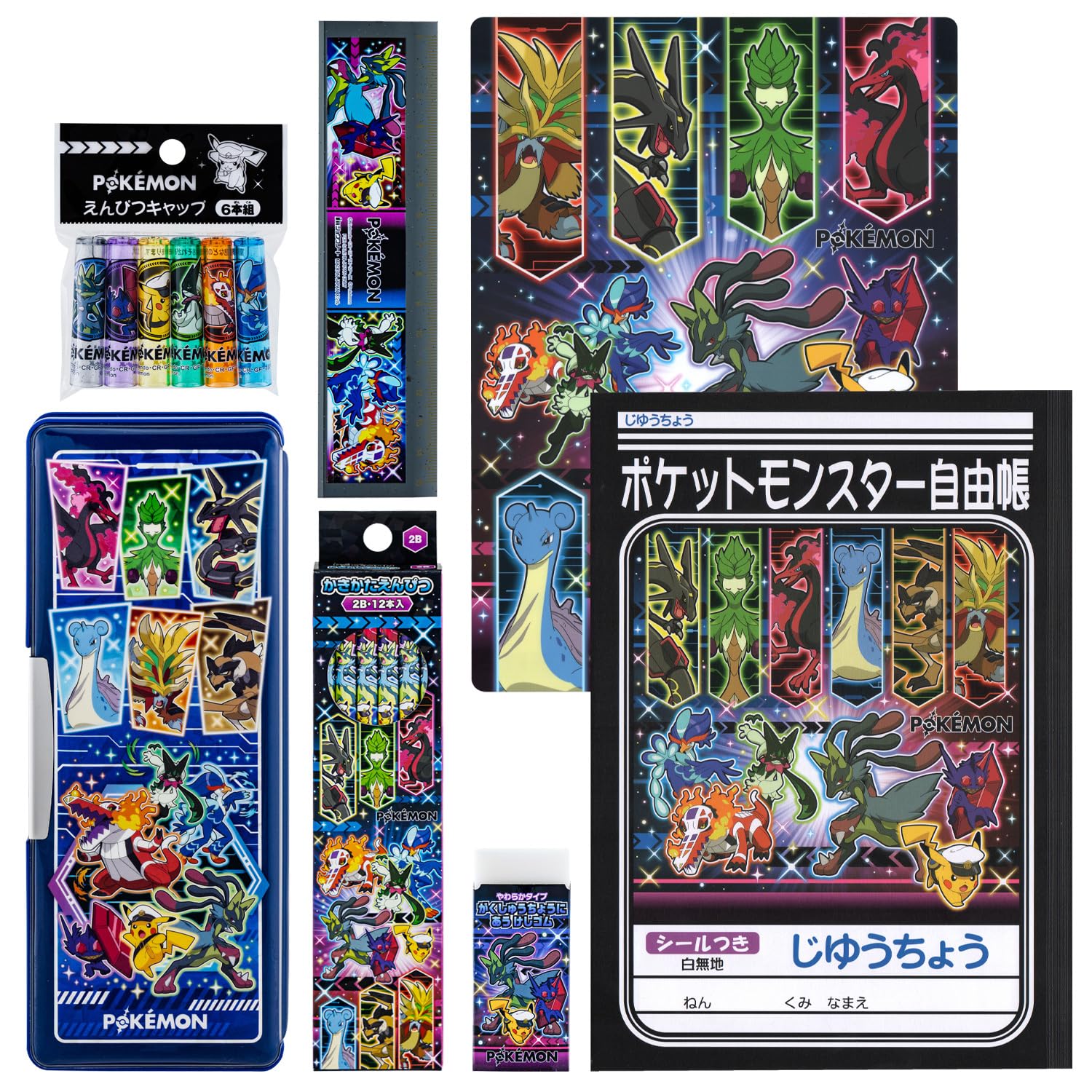 Showa Note Pokémon Stationery Gift Set, 7-Piece Set (950729M10)