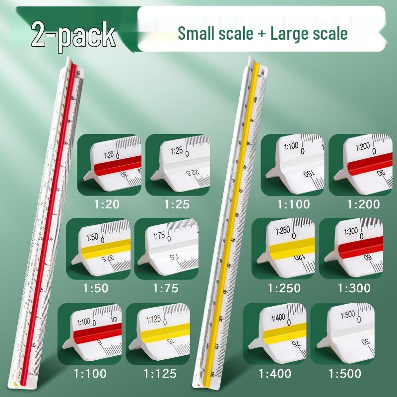 Large Triangular Drawing Scale Ruler for Interior Design and Architecture