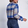 Women's Vintage Casual Lattice Print Autumn Winter Long Sleeve POLO Neck Jackets & Coats
