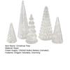 5 Pcs Illuminated Glass Christmas Tree Light Up Glass Tree Figurines