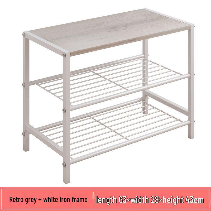 “Wrought Iron Multi-Layer Shoe Rack: Indoor & Outdoor Vertical Shoe Storage Cabinet”