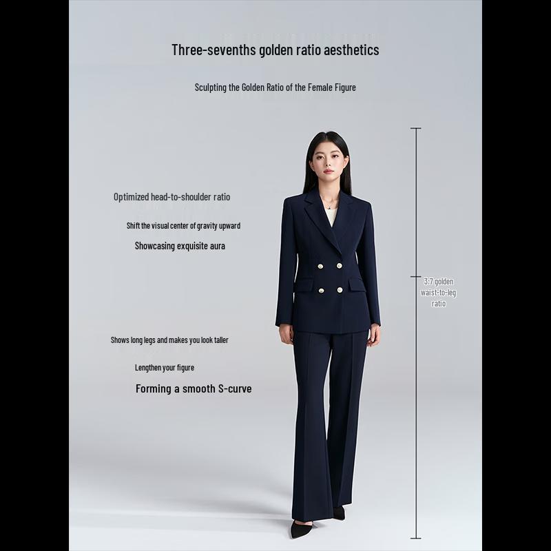 Women's Professional Double-Breasted Suit Jacket