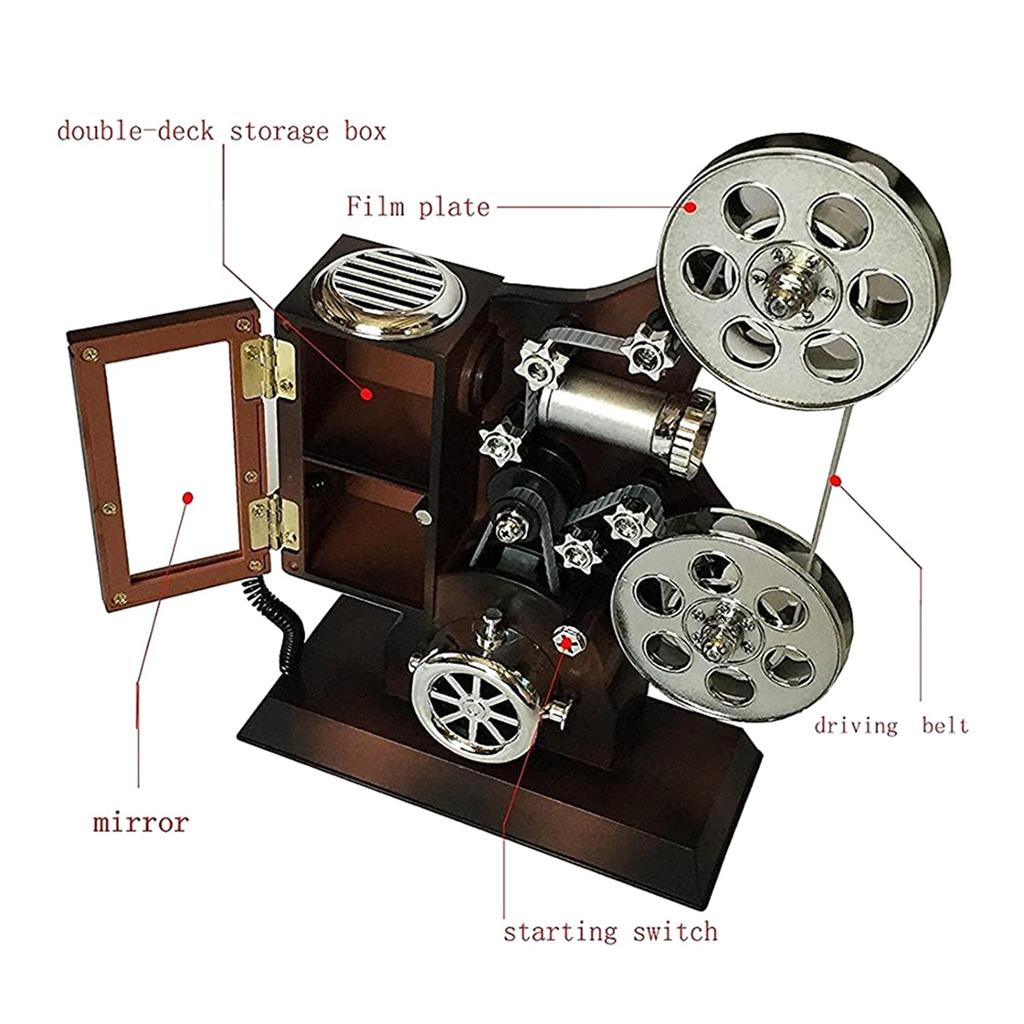 2025+ Movie Projector Music Box, Mini Antique Vintage Craft Music Box Plays Tune For Birthday Home/Office/Study Room DéCor