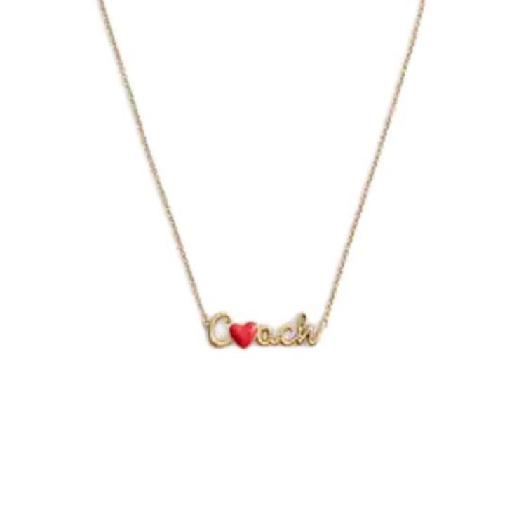 Coach Heart Shaped Decorative Necklace Women necklace Gold CBV94-GD/RD F,Gold