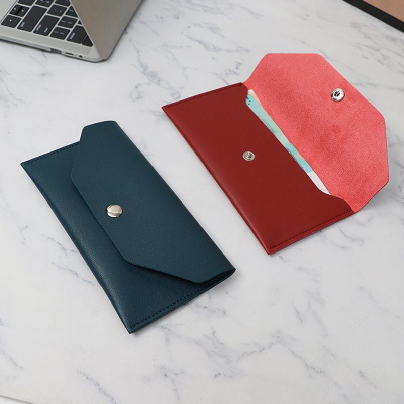 Ultra-Thin Cash Envelope Wallet For Male Female Wear-Resistant Pu Leather Money Binder Organizer Waterproof Money Pouch Holder