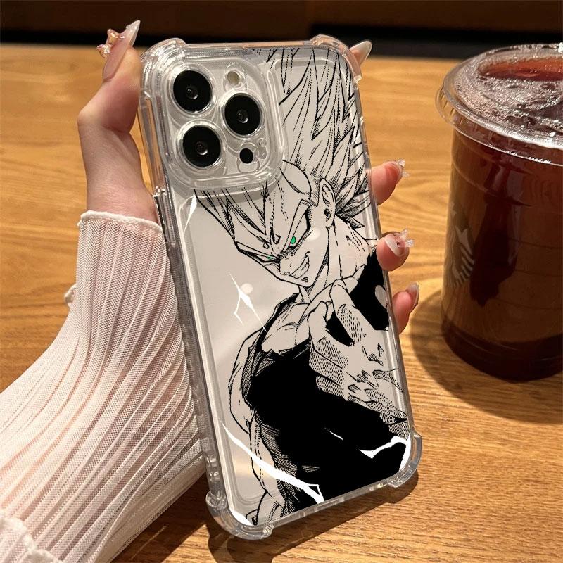 

Dragons Balls Phone Case Clear For iPhone 17 16 14 15 11 12 13 Pro Max 16E 15 16 Plus 17 Air Anti-fall Cover God Goku Cell Anime iPhone 17Pro Max