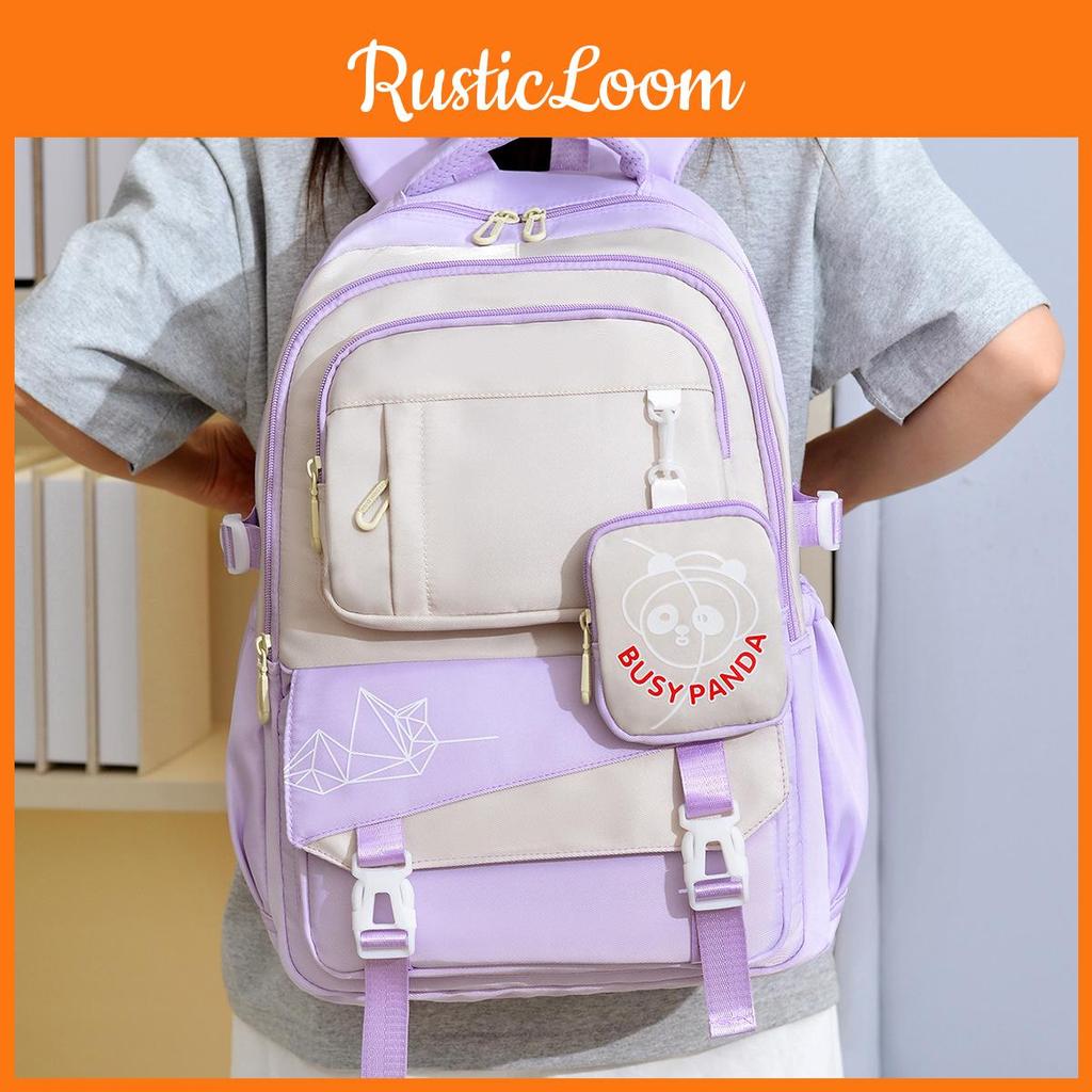Color Matching Trendy Nylon Travel Backpack Lightweight Schoolbag Gift Kids