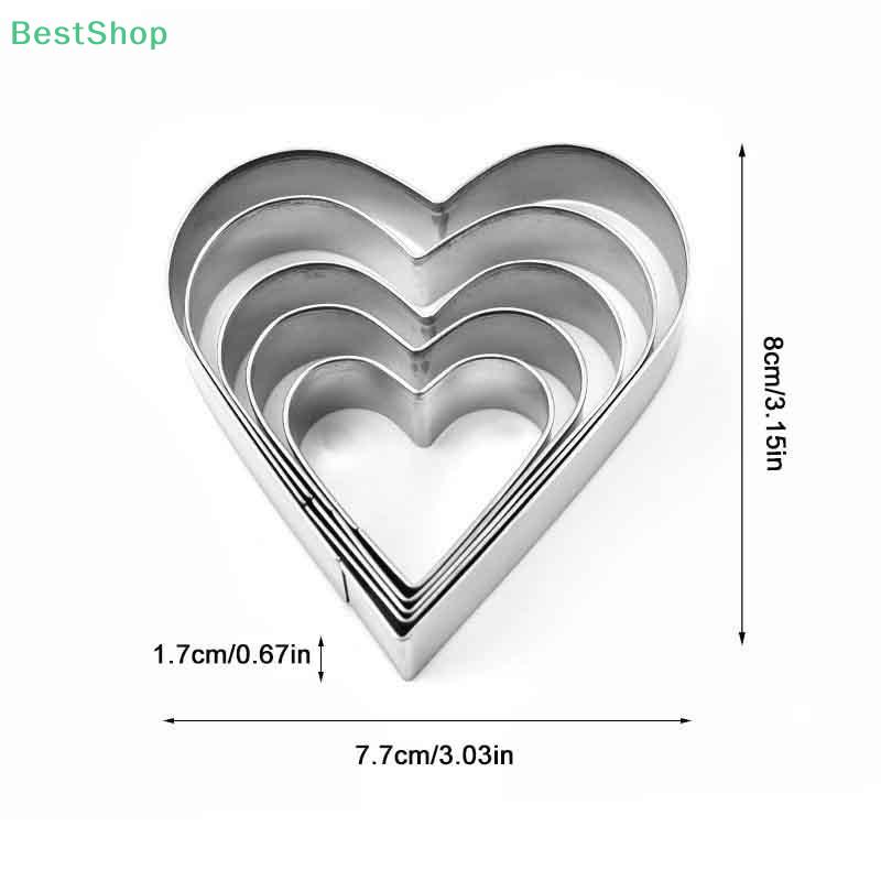 5Pcs Heart-Shaped Cookie Cutter Set - Stainless Steel Multi-Size Baking Tools For Cookies/Desserts