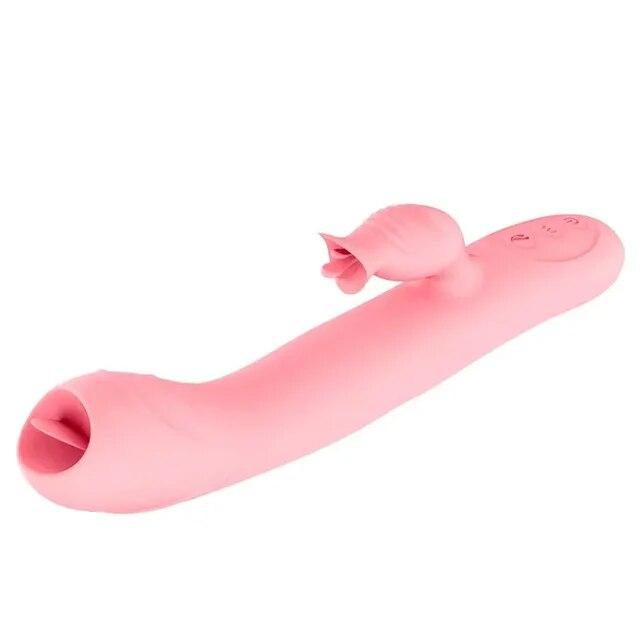 Powerful Thrusting Vibrator Female Clitoris Sucker Vacuum Stimulator Tongue Licking Dildo Adult Supplies Vibro Sex Toy for Women