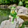 Resin Frog Sit Chair Sculpture Cute Frog Desktop Figurine Rocking Chair Frog Statue  Gift Giving