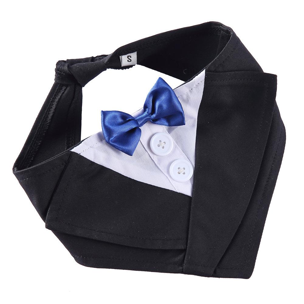 Pet Gentleman Suit Bow Tie Adjustable Soft Skin-friendly Easy Cleaning Golden Retriever Bear Wedding Suit Saliva Towel